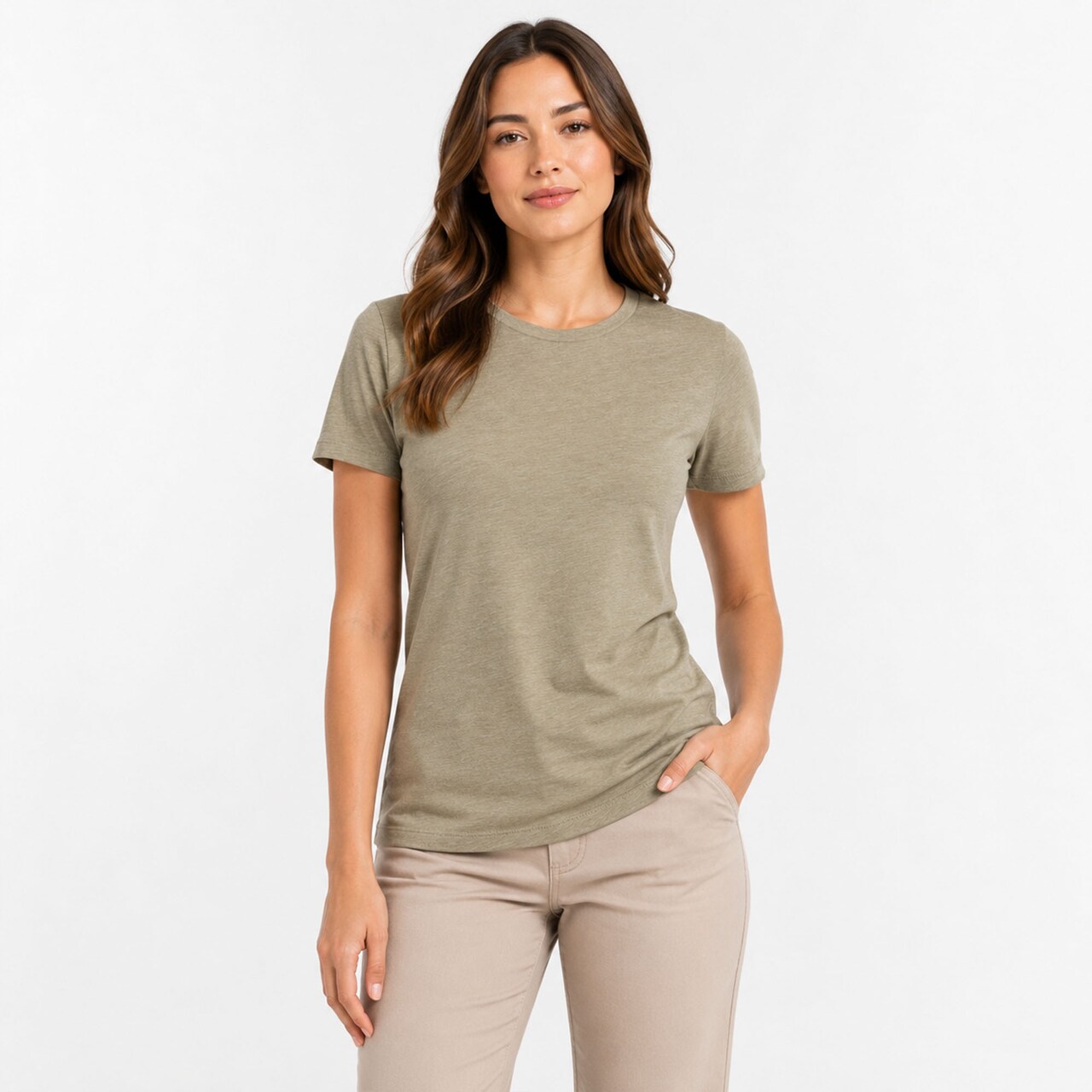 BELLA CANVAS Women’s Relaxed Fit Crew Neck Short Sleeve Triblend Tee for Printing & Summer Wear